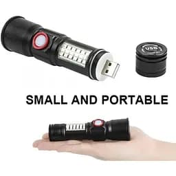 Ручний ліхтар RB-269 акумуляторний бічним світлом та зумом LED Р50+5SMD USB Zoom - мініатюра 5