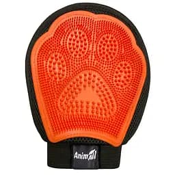 Масажна рукавиця AnimAll Groom, для вичісування шерсті котів і собак, помаранчева