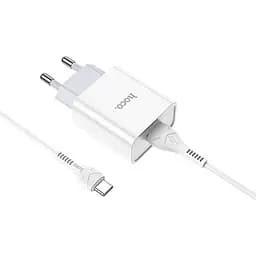 МЗП Hoco C81A Asombroso 2.1A (1USB-A) + кабель USB to Type-C Білий