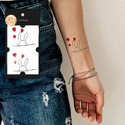 Тимчасове татуювання Люблячий зайчик Tattooshka HC-251, 2 зображення - мініатюра 2