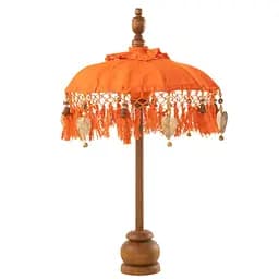 Парасолька декоративна J-Line з макраме помаранчева 85 см (42751)