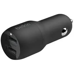 Зарядное устройство Belkin Car Charger (24W) Dual USB-A, USB-A - Lightning, 1m, black (CCD001BT1MBK)