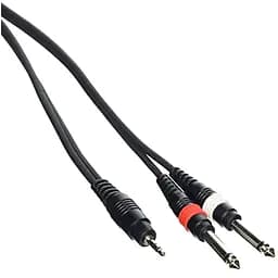 Готовый аудио кабель BiG Jack 3.5 stereo - 2xJack 6.3 mono YC005 1.5м