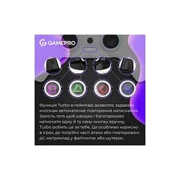Геймпад GamePro GPS13W BT 5.3/USB/PC/iOS/Android/PS3/PS4 RGB White (GPS13W) - мініатюра 10
