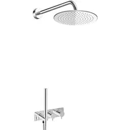 Душова система Kohlman Axel 25 chrome з термостатом + BOX прихованого монтажу KPL-QW265A25, Хром