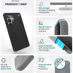 Протиударний чохол Speck Presidio2 Grip для Samsung Galaxy S25 Ultra (S938) Black Slate Grey (150898-3205) - мініатюра 10