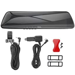 Автомобільний відеореєстратор дзеркало Hoco DV4 4.5-inch display with rear camera (1080P+720P) Iron gray - мініатюра 5