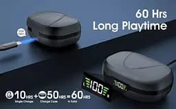 Бездротові спортивні Bluetooth навушники TWS BX17, водонепроникні, з індикатором заряду Чорні - мініатюра 9