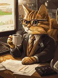 Набор для росписи по номерам Кот-бизнесмен, Ideyka, 30x40 см, КНО6682