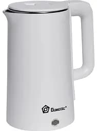 Электрочайник Domotec MS-5028 1500Вт Нержавеющая сталь/Пластик дисковый чайник 2л Автоотключение Белый