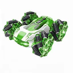 Радіокерована трюкова машина HG 4-37-02, пульт 2.4GHz + браслет, парогенератор, роликові колеса, обертання 360°, Зелений