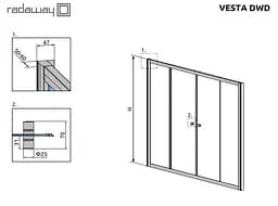 Шторка для ванни Radaway Vesta DWD 160 203160-01 - мініатюра 4