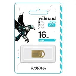 USB флеш накопичувач Wibrand 16GB Hawk Gold USB 2.0 (WI2.0/HA16M1G) - мініатюра 2