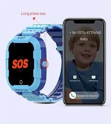 Дитячий смарт годинник з сім картою та GPS Lemfo F43 Годинник телефон для дітей з відеодзвінком, прослуховуванням та кнопкою SOS Синій - мініатюра 18