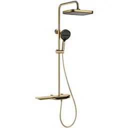 Душова система з термостатом Mixxus Premium Space-009-J Brushed gold 3 режими MI6541, Золотий