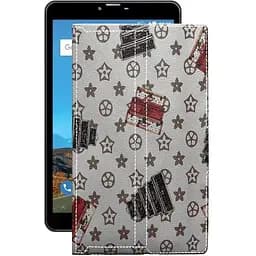 Чохол StatusCASE з екошкіри для планшету Bravis NB871 8 Луі-Вітон-білий