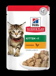 Вологий корм Hill's SP Kitten для кошенят і кішок у період вагітності та лактації, з куркою, пауч, 85г х 12 шт.