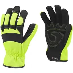 Рукавички робочі Yato штучна шкіра + синтетична тканина розмір 10 чорно-жовті (YT-74668)