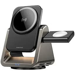 Бездротовий зарядний пристрій Borofone BQ30 3в1 сірий