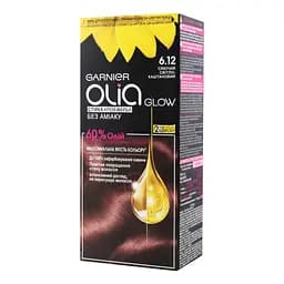 Стійка крем-фарба для волосся Garnier Olia Glow без аміаку відтінок 6.12 (сяючий світло-каштановий) 112 мл - мініатюра 2