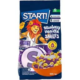Сухие завтраки Start Смайлики со вкусом черники и ванили 500 г