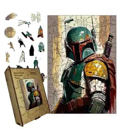 Деревянный фигурный пазл Охотник Боба, А3, Деревянная коробка 200 элементов