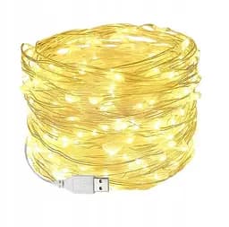 Гірлянда Sun Lamp крапля роси usb оптом 200 led нитка довжина 20м c USB для 5v, від powerbank - мініатюра 2