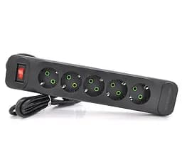 Сетевой фильтр удлинитель Voltronic F-25, 5 розеток EU, 2 м, 3х0,75мм, 2500W, Black - мініатюра 1