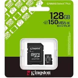 Карта пам'яті Kingston microSDXC Canvas Select Plus 128GB Class 10 UHS-I U1 V10 A1 + SD адаптер (SDCS3/128GB) [145076] - мініатюра 3