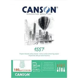 Склейка для рисунка Canson 1557 А4 (21х29.7см) 180г/м2 30л белый цвет