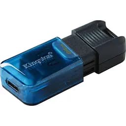 USB Flash Kingston 64GB USB 3.2 Data Traveler 80M Type-C Black/Blue, Retail - мініатюра 2