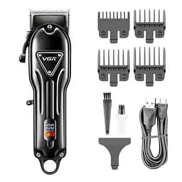 Машинка для стрижки аккумуляторная VGR V-051 2500 mAh LED дисплей (4 насадки)