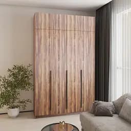 Шафа 4-дверна з антресоллю MebelStar Оскар ДСП BL-B, комплект полиць 160x52x260 см Дуб бурштиновий (MBS-5013)