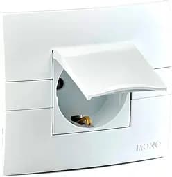 Розетка внутрішня із заземленням і кришкою Mono Electric, ECO біла