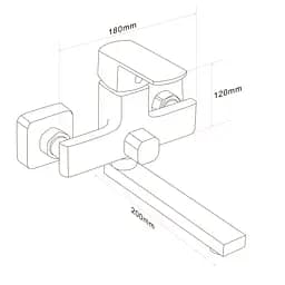 Змішувач для ванни Globus Lux ALFA GLAL-0102N латунний з тримачем для душа та ручною лійкою - мініатюра 2