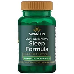 Добавка для якісного сну Swanson Comprehensive Sleep Formula 30 трирівневих таблеток (2022-09-0938)