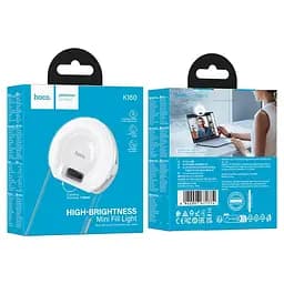 Портативна лампа для селфі Hoco K160 Olas 400 mAh White - мініатюра 2