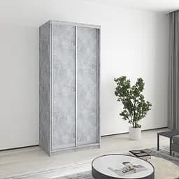 Шафа-купе дводверна MebelStar Стандарт AL 2ДСП 90x45x210 см Бетон (MBS-2278)