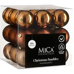 Набір ялинкових куль Mica Decorations шоколад 8 см 27 шт. (1181987)