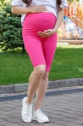 Велосипедки для вагітних із високим поясом на животик Parma Lullababe розмір M Малиновий - мініатюра 4