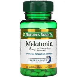 Мелатонін швидкого вивільнення Nature's Bounty Melatonin 5 мг 90 гелевих капсул