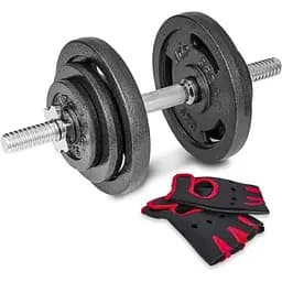 Гантеля металлическая Hop-Sport New 20кг с перчатками