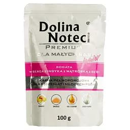 Вологий корм для цуценят та юніорів малих порід Dolina Noteci Premium, з серцем індички та гусячою печінкою, 100 гр