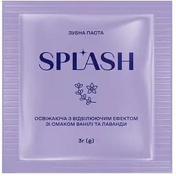 Зубная паста Splash освежающая миниатюра с отбеливающим эффектом со вкусом ванили и лаванды