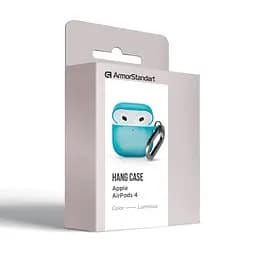 Силіконовий чохол для навушників Apple AirPods 4, Hang Case, люмінесцентний, ультратонкий захисний кейс товщиною 2 мм, захист від подряпин, пилу та ударів, компактний, з карабіном для кріплення, ArmorStandart (ARM81285) - мініатюра 8