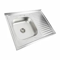 Кухонна мийка з нержавіючої сталі Platinum 8060 L декор (0,7/160 мм), Decor - мініатюра 2