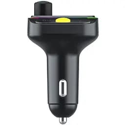 АЗП FM модулятор WIWU QC031 MP3 Car PD20W+QC3.0 2USB-A/1C Black - мініатюра 6
