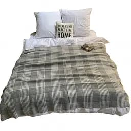 Плед вовняний Vladi Метро 140х200 дим-біло-сірий 5