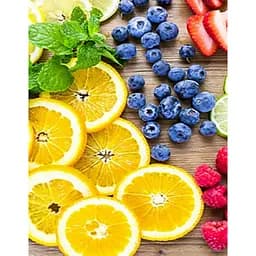 Алмазна мозаїка Strateg ПРЕМІУМ Фруктове асорті без підрамника розміром 40х50 см (JSFH85883)