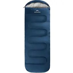 Спальник з капюшоном та закругленим дном Naturehike Y150 NH21MSD08 лівий темно-блакитний